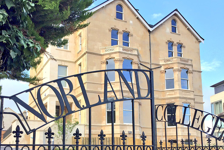 Norland college building and cast iron gates