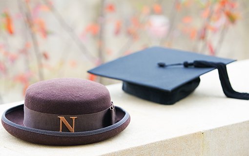 Norland nanny hat and degree mortarboard