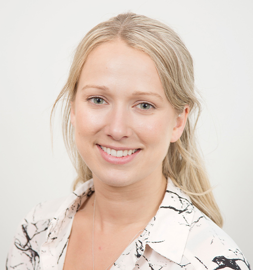 a female smiling