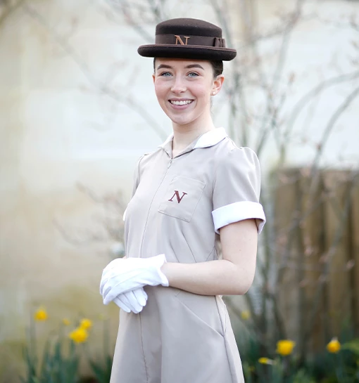 a female in her uniform