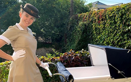 a female with a pram