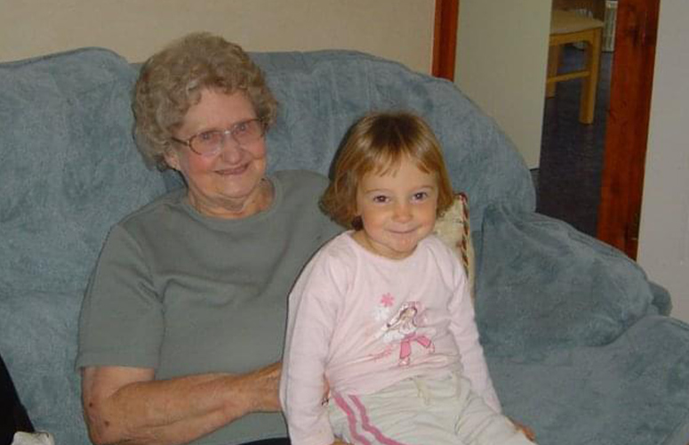 a girl with her grandmother