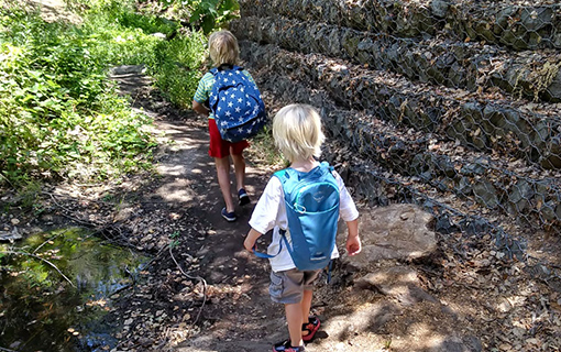 two children walking