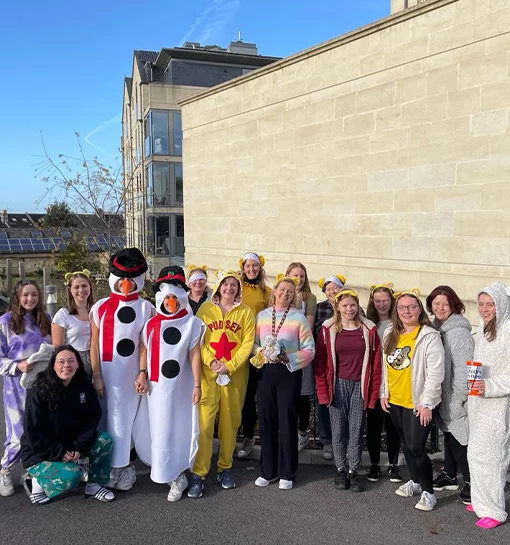 students in fancy dress for children in need