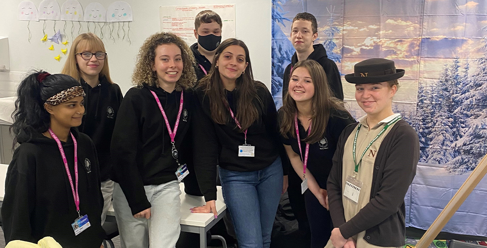 a female Norland student with college students