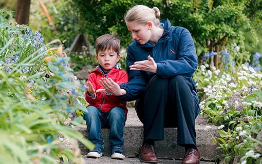 a norland nanny talking to a child