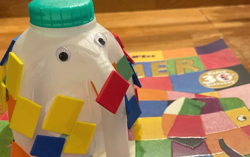 a decorated milk bottle
