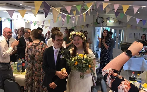 a bride and groom