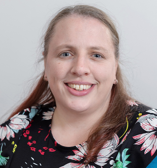 a female smiling