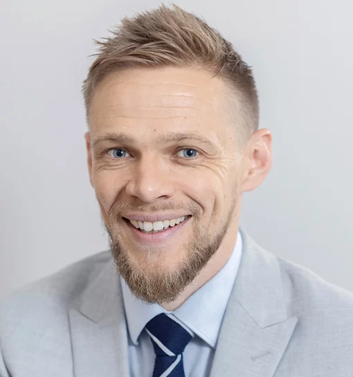 a male smiling