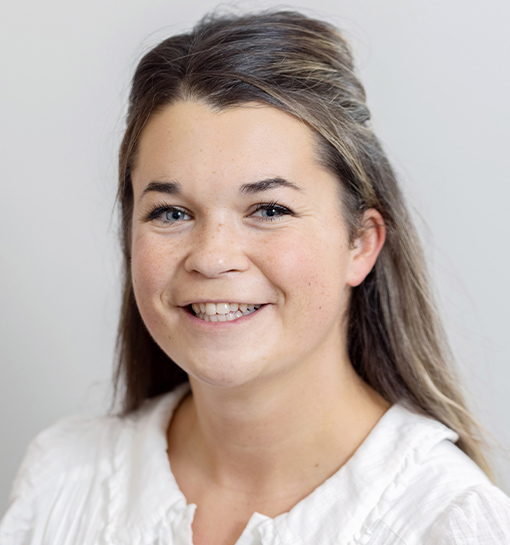 a female smiling