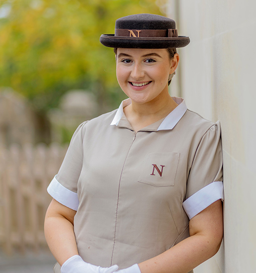 a female Norland Nanny in training