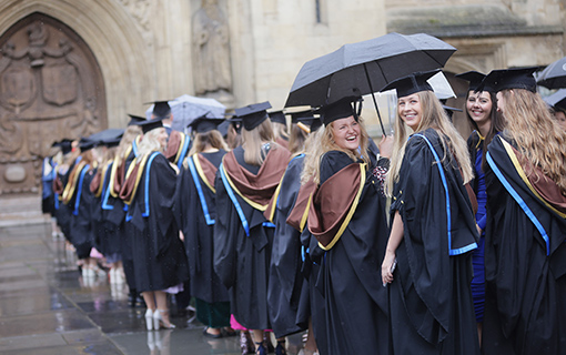 Norland graduates outside the Bath Abbey in Bath, UK