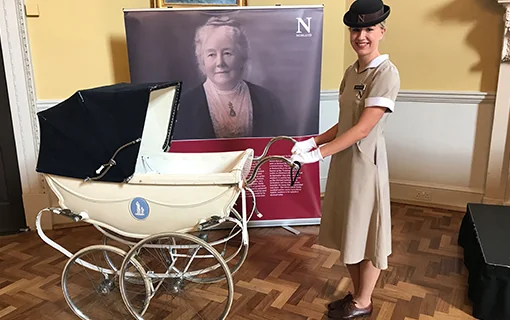 Nanny with silver cross pram