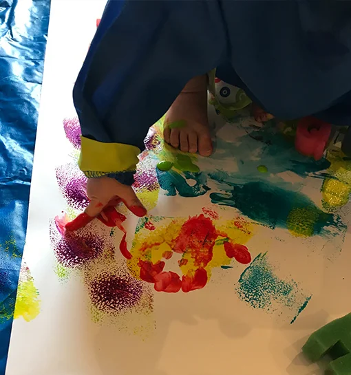 Children's hands painting