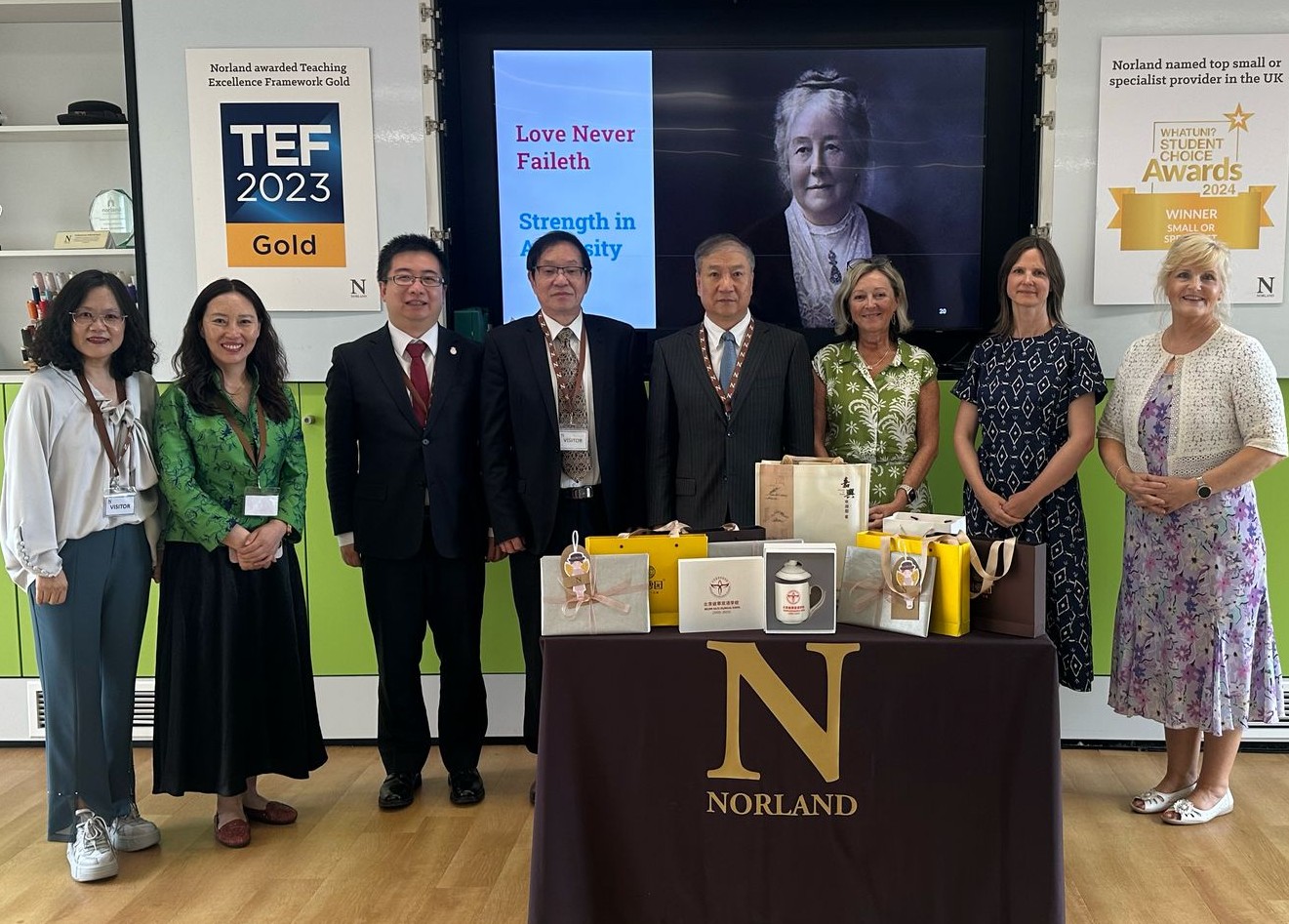 An image of the Beijing Yaoyang Foundation delegation and hosts at Norland
