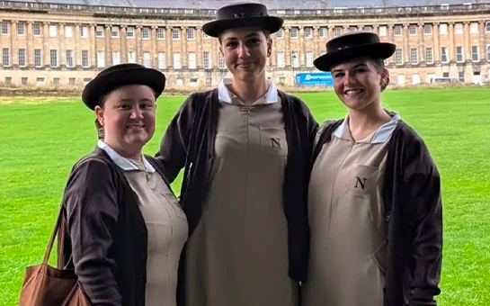 Norland students stood at the Royal Crescent