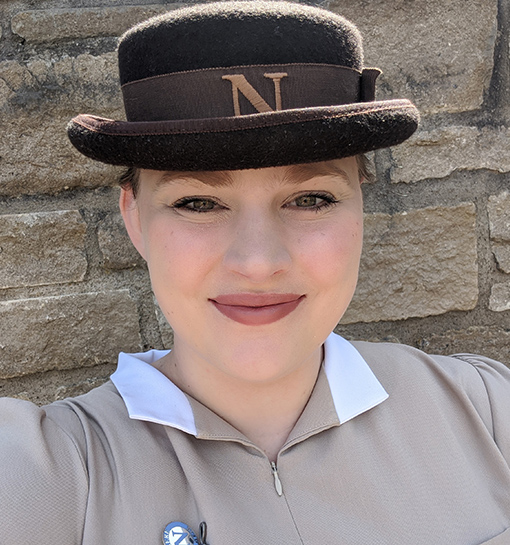 Selfie of Norlander Megan in Norland hat and uniform