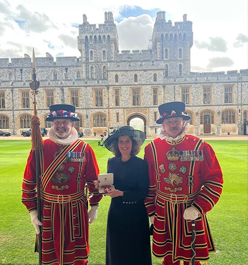 Norlander with Kings guards at Windsor palace