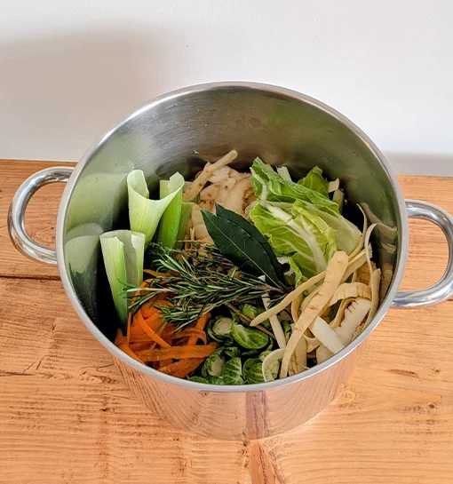 A pot of vegetables