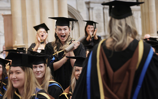 Norland graduates in graduation robes